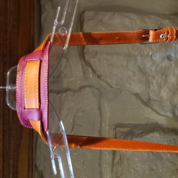 NWOT'S JL Saldivar pink and orange leather crossbody - Picture 7 of 10